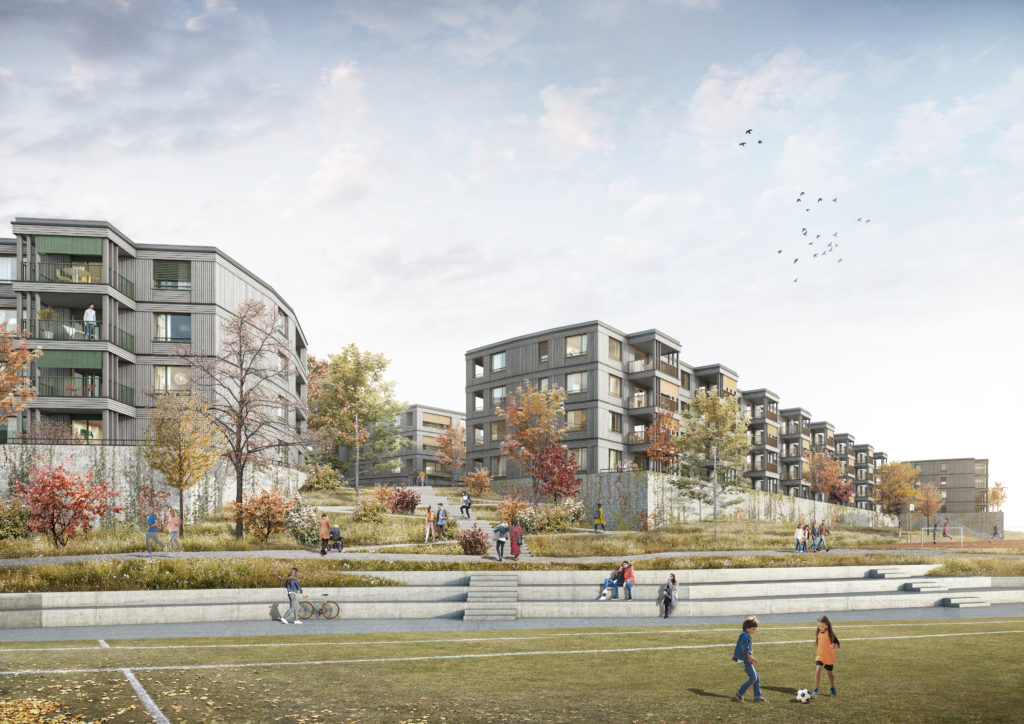 Neubau hochwertige 4.5-Zimmer-Eigentumswohnung - Visu_Köniz_Feuerfalter_Aussen