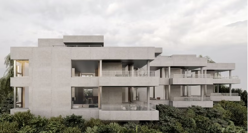 Neue Wohnüberbauung mit 9 Wohneinheiten - Staad, buechenstrasse 19. Balkonseite