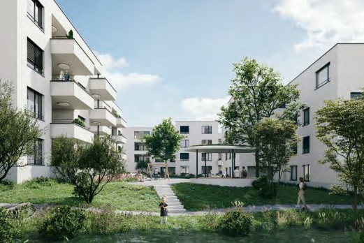 helle 4.5 Zimmer-Wohnung - Widen, in den Rüti. Spielplatzsicht