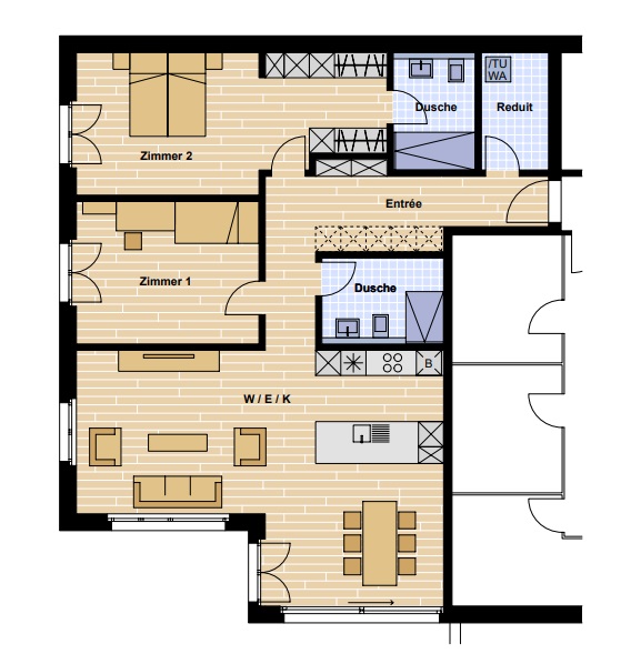 Bäretswil, Hüttenstrasse 3.5 Gartenwohnung