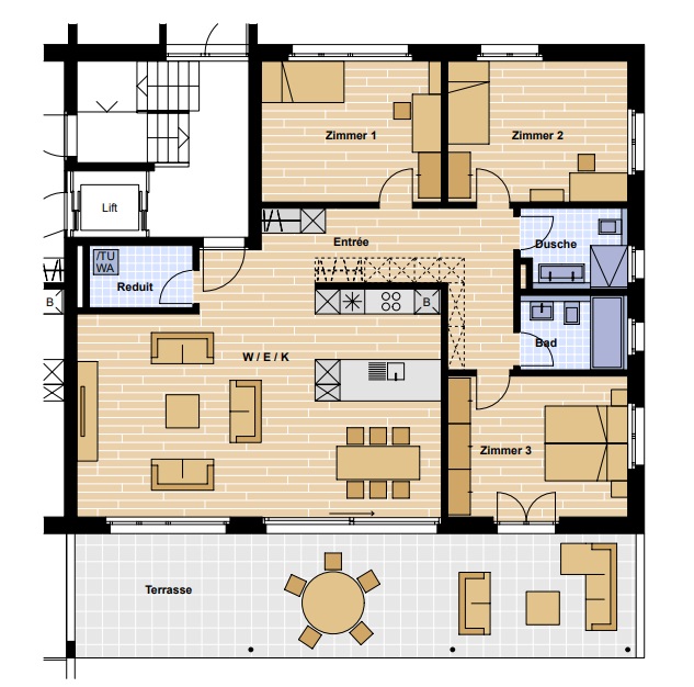 Bäretswil, Hüttenstrasse 4.5 Gartenwohnung