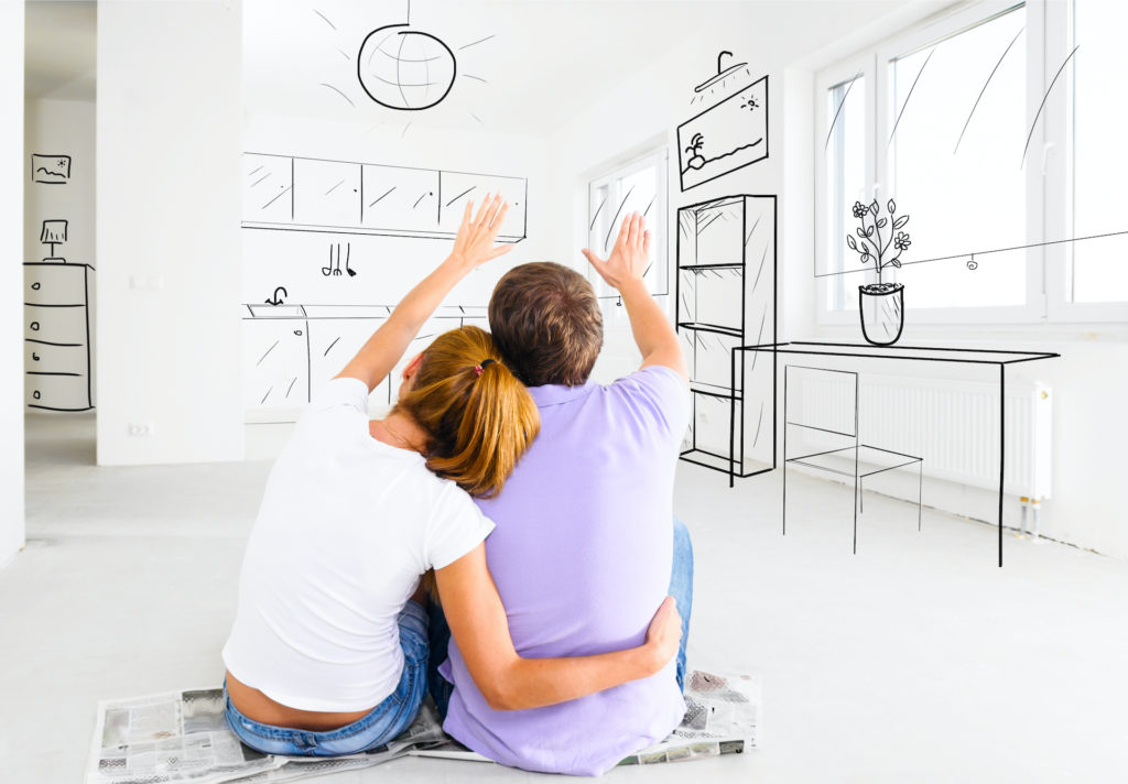 stilvolle 3.5 Zimmer-Wohnung - Couple,At,Their,New,Empty,Apartment