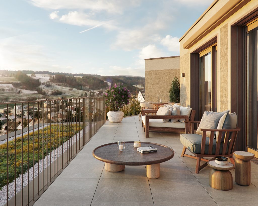hochwertige 4.5-Zimmer-Attikawohnung in Birmensdorf - Xania_Howielstrasse_05_Terrace_E