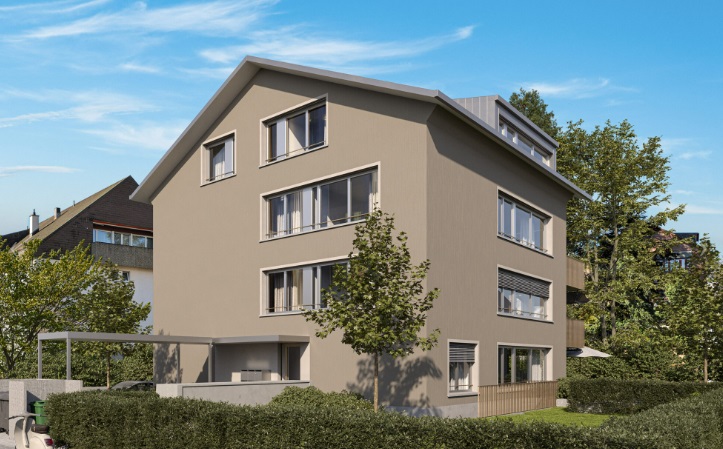 Ruhige und komfortable 4 1/2-Zimmer-Dachwohnung - Allschwil Lilienstrasse. Rückseite