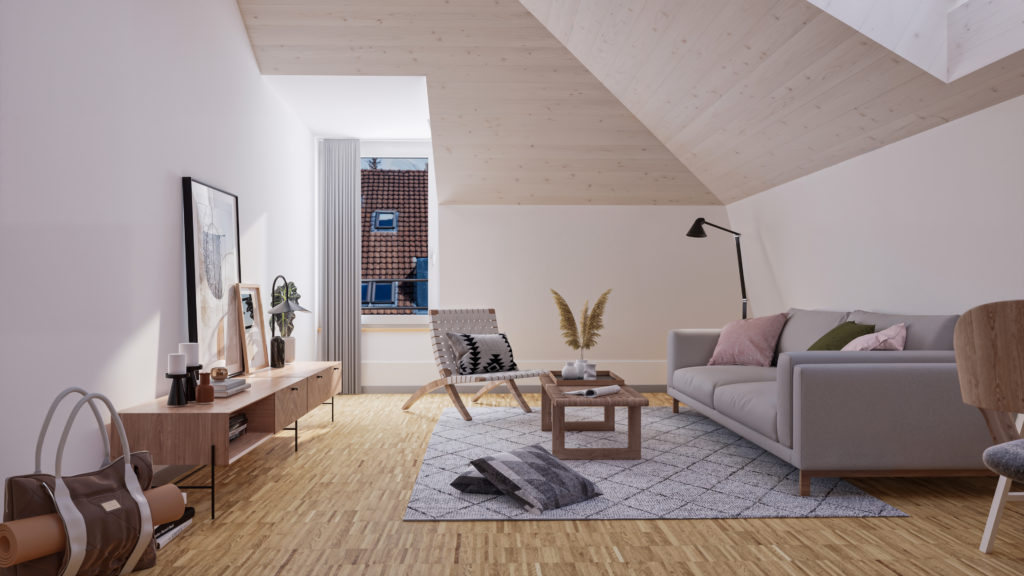 Visualisierung 2.5 Zimmer-Dachwohnung_Wohnzimmer