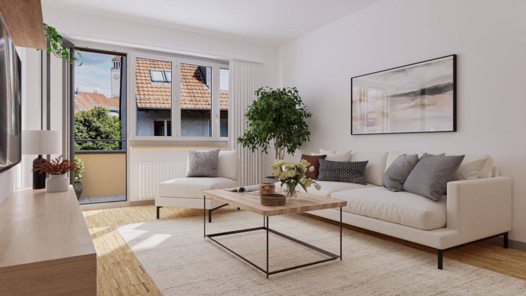 Visualisierung 3.5 Zimmerwohnung_Wohnzimmer