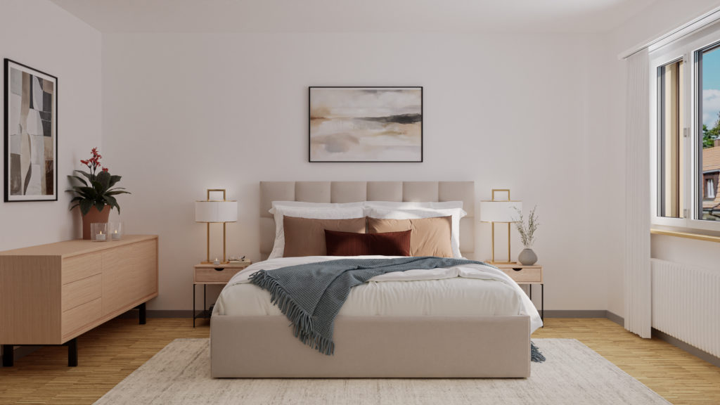 Visualisierung 3.5 Zimmerwohnung_Schlafzimmer