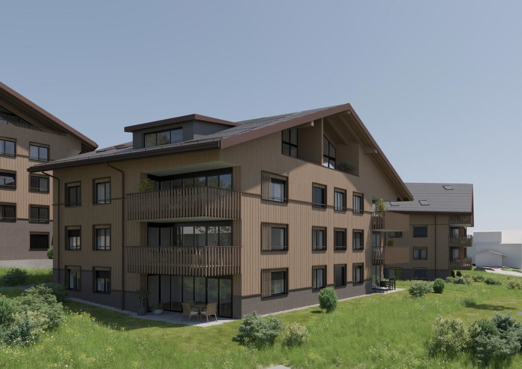 Neubauprojekt mit Eigentumswohnungen in Klosters - Aussenansicht