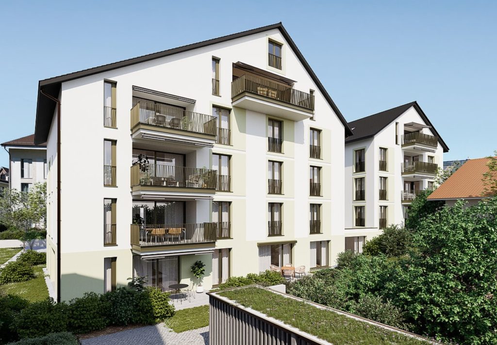 2 Mehrfamilienhäuser mit 13 Wohneinheiten - Uster Seefeldstrasse 12a 12b. Gartensicht