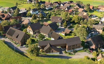 Neubau Überbauung 13 Wohneinheiten - Rifferswil Sennengass Luftaufnahme