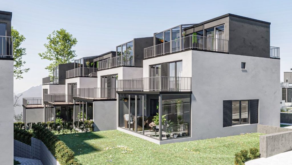 attraktive 5.5 Zimmer-Reihenhäuser - Bassersdorf Winterthurerstrasse. Seitenansicht