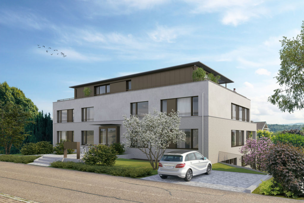 Exklusives Wohnen in Oberwil BL - Besucherperspektive | Strassenansicht | Nordwest-Fassade