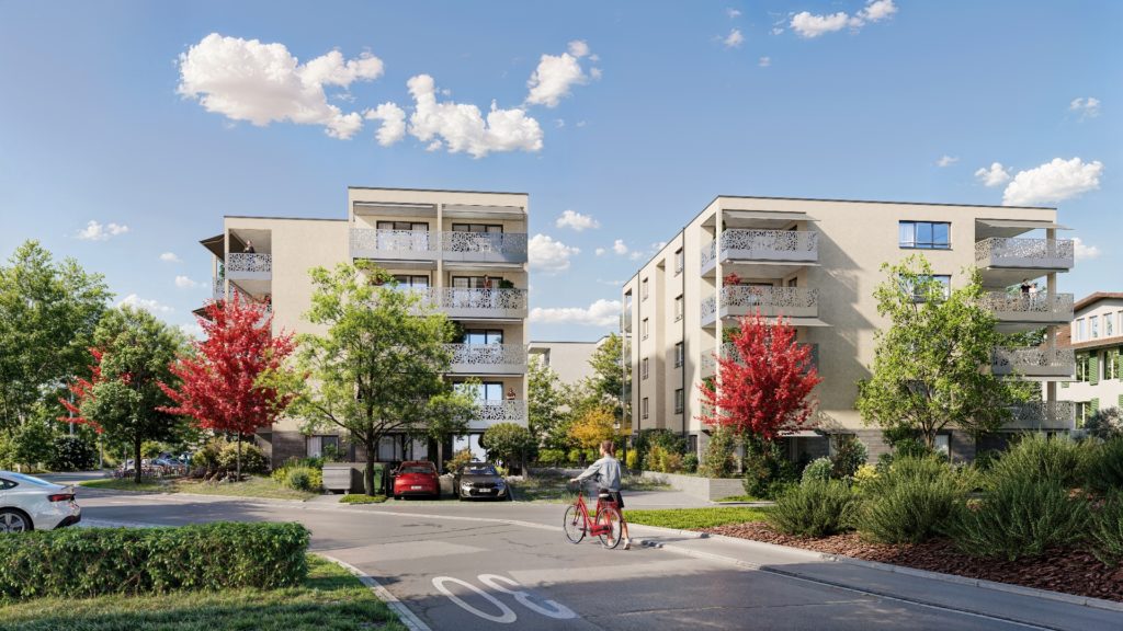 Ankündigung hochwertige Mietwohnungen in Kloten - Visualisierung