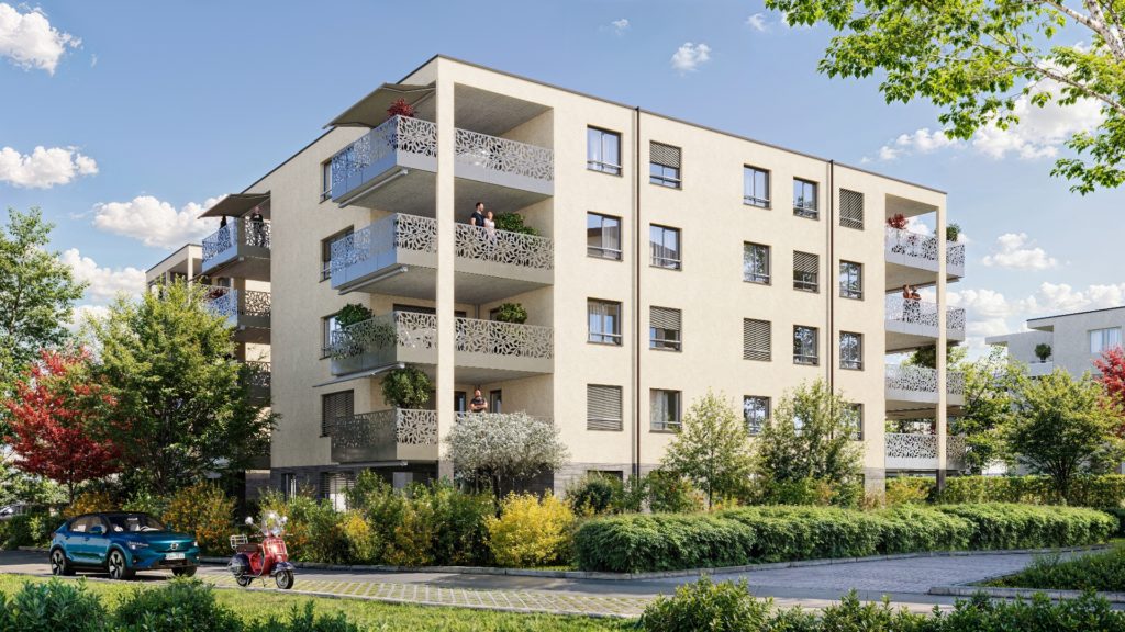 Ankündigung hochwertige 2.5-Zimmer-Mietwohnung in Kloten - Visualisierung