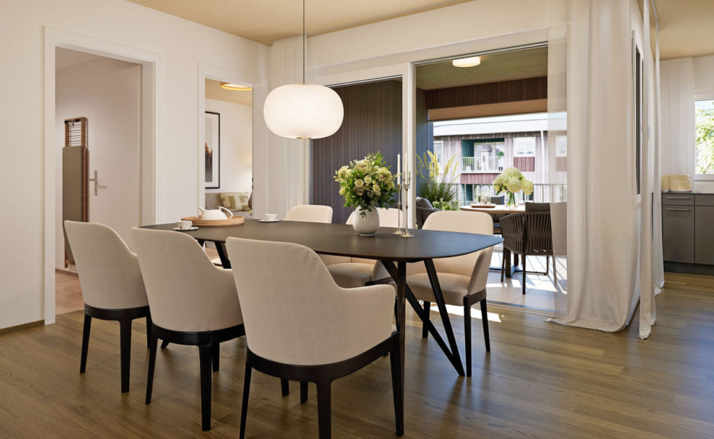 Schützenmattpark Inwil - Wohnen mit Zukunft - SMP-Innenvisu-B1-2-4-Essen-1300x800