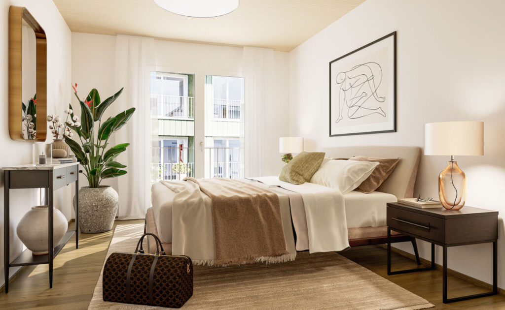 Schützenmattpark Inwil - Wohnen mit Zukunft - SMP-Innenvisu-B1-2-4-Schlafzimmer-1300x800