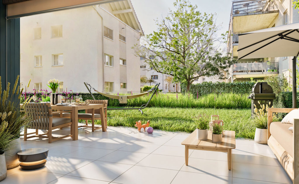 Schützenmattpark Inwil - Wohnen mit Zukunft - SMP-Innenvisu-C1-0-6-Sitzplatz-1300x800