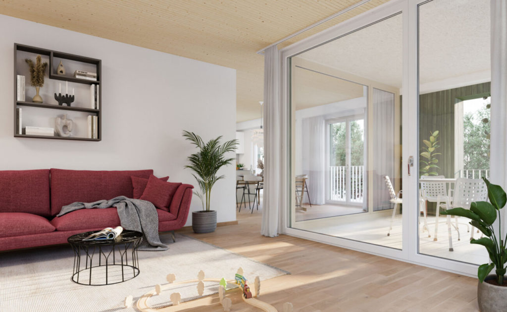 Schützenmattpark Inwil - Wohnen mit Zukunft - SMP_Whg-A2_1.1_Wohnen-Decke-nature_k-1300x800