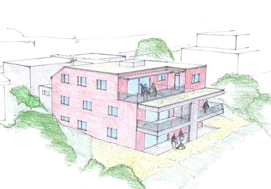 4 moderne Terrassen-Eigentumswohnungen in Uhwiesen - Handskizze_NEUNEU