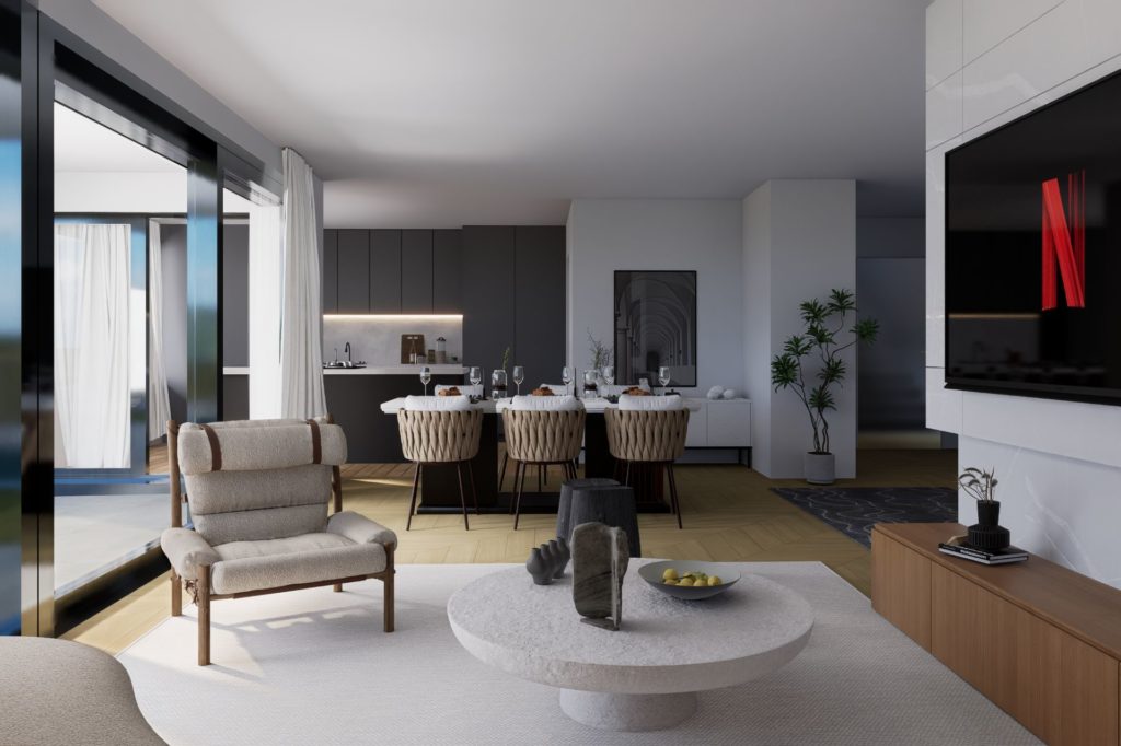 Exklusive Doppeleinfamilienhäuser mit Weitblick - Wohnzimmer