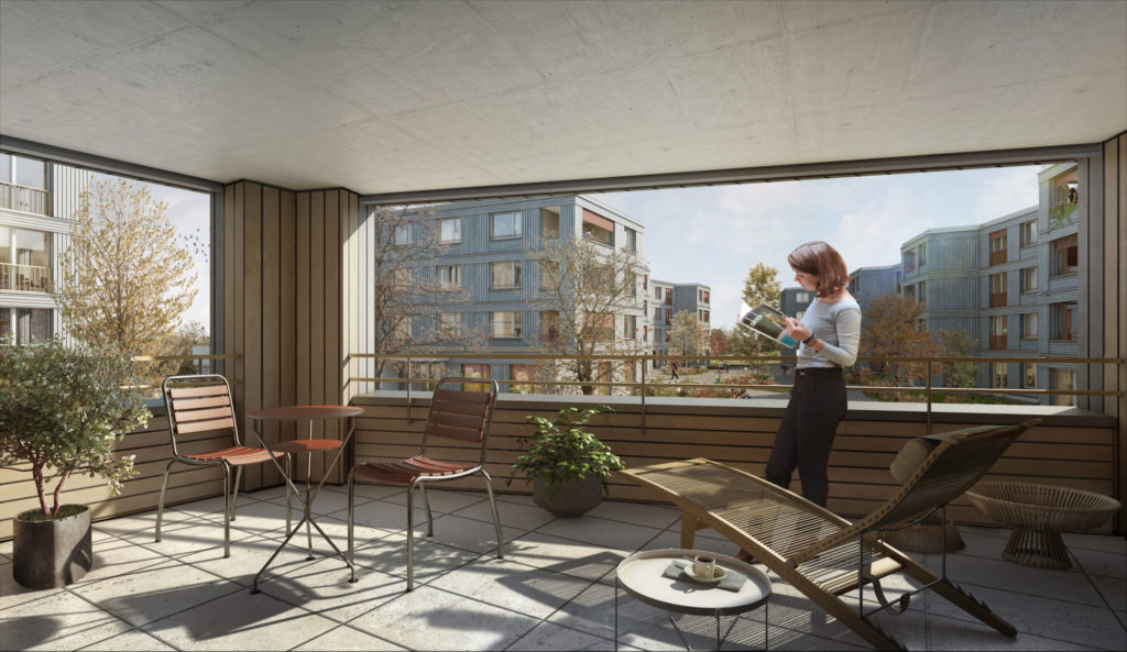 Erstvermietung von 154 Wohnungen Niederwangen BE - Loggia