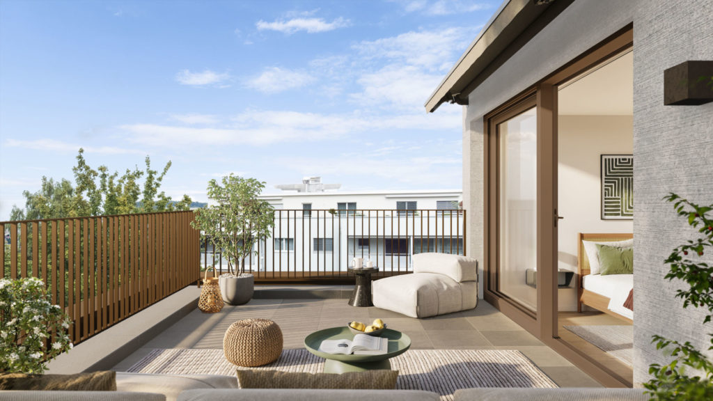 Ehrendingen: Doppel- und Reiheneinfamilienhäuser - Visualisierung Terrasse