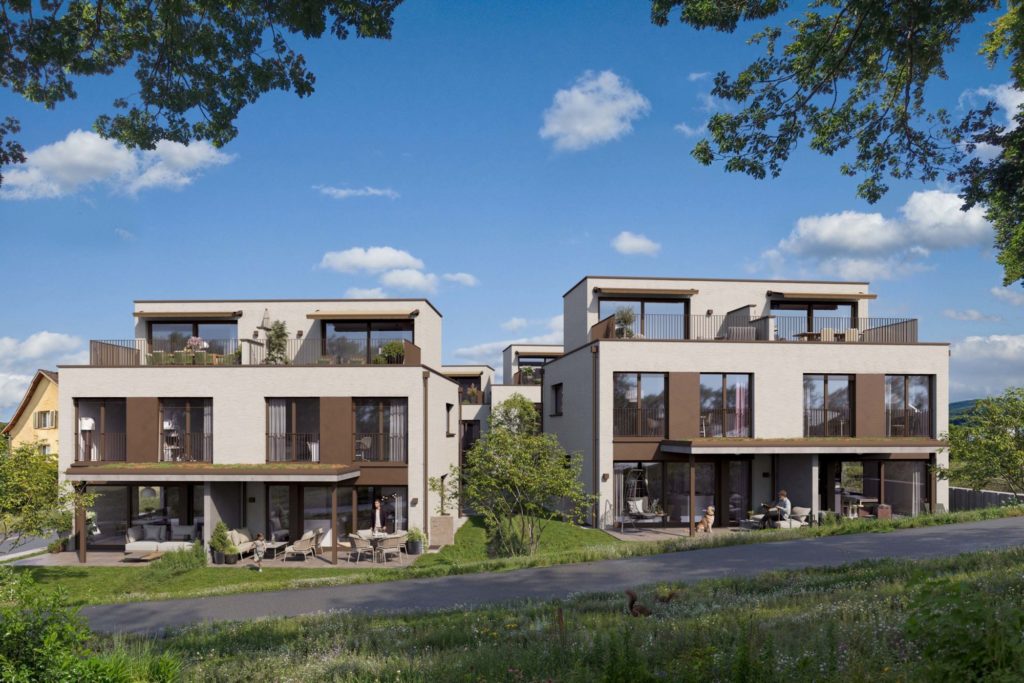 Ehrendingen: Doppel- und Reiheneinfamilienhäuser - Aussenvisualisierung