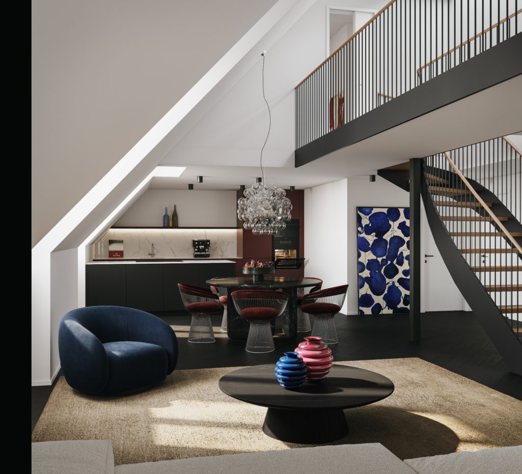 MARTA - Eigentumswohnungen im Kreis 3 in Zürich - _INT06_Living- Attika red_final