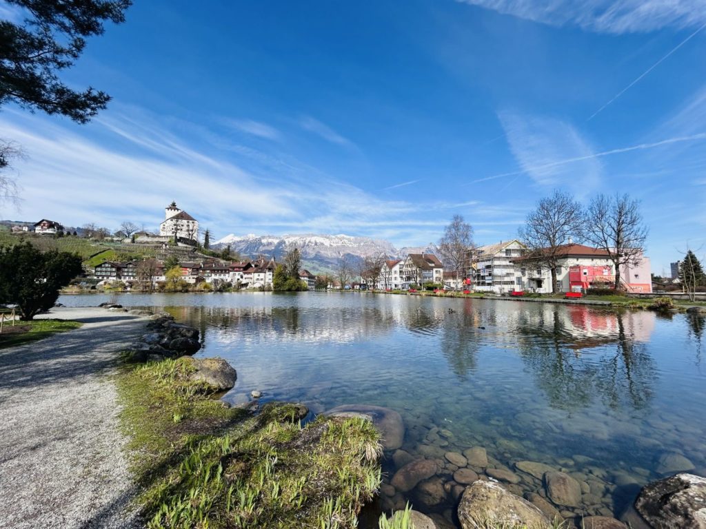 Neubau Wohnung mit See- und Schlossblick - Seeblick auf Haus
