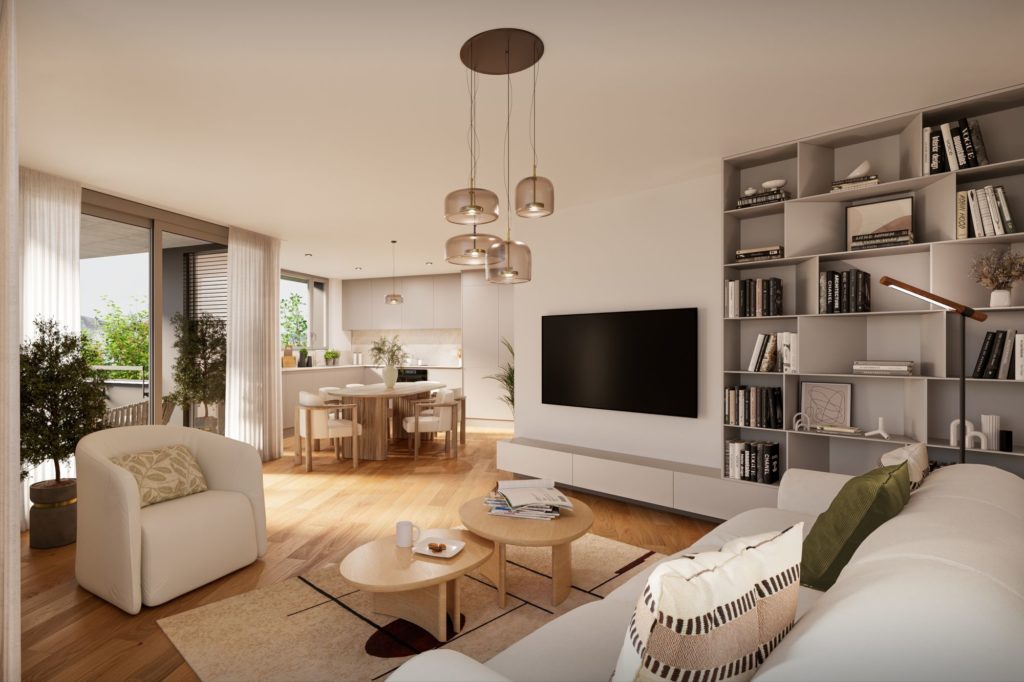 Acquamarina 4.5-Zimmer Wohnung in Hedingen - Wohnung 1.1 Wohnen-Küche