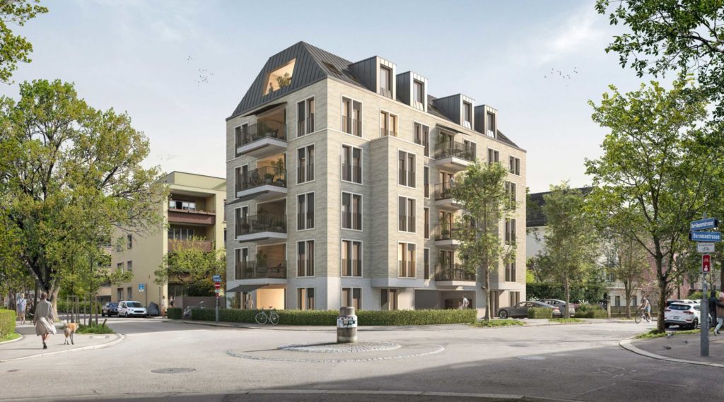 Neubau: 16 Mietwohnungen Zürich Oerlikon - Aussenansicht
