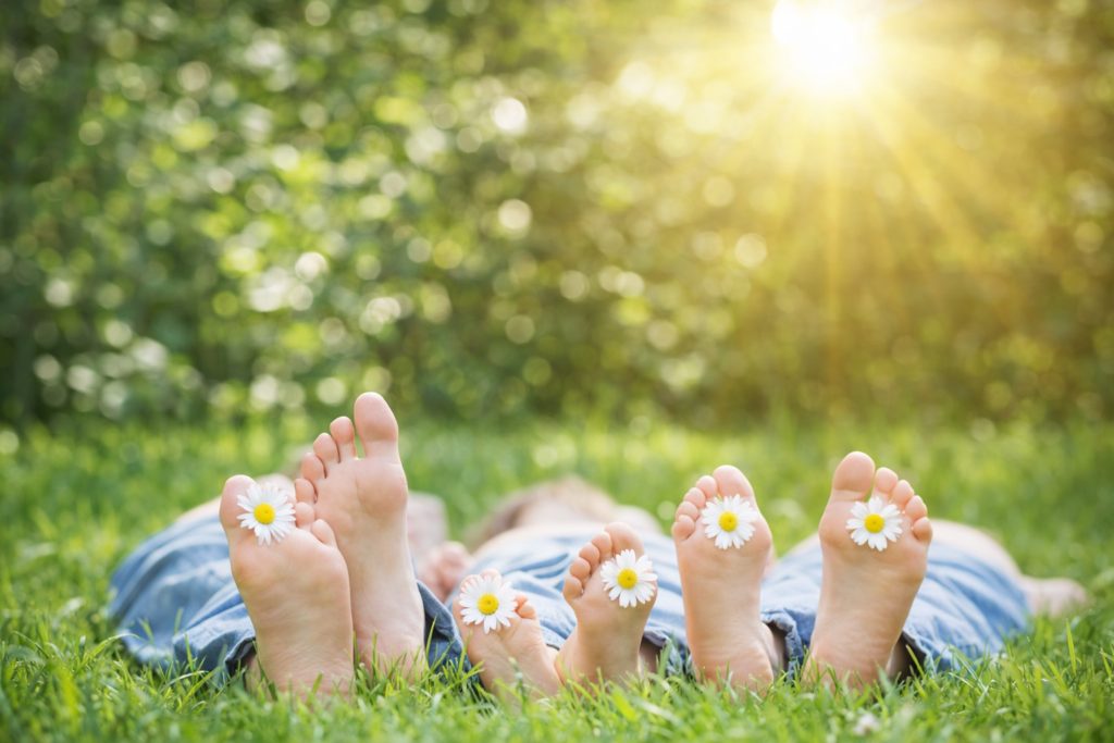 Ankündigung Erstvermietung n. Sanierung in Thalwil - Barfüße mit Gänseblümchen im Gras