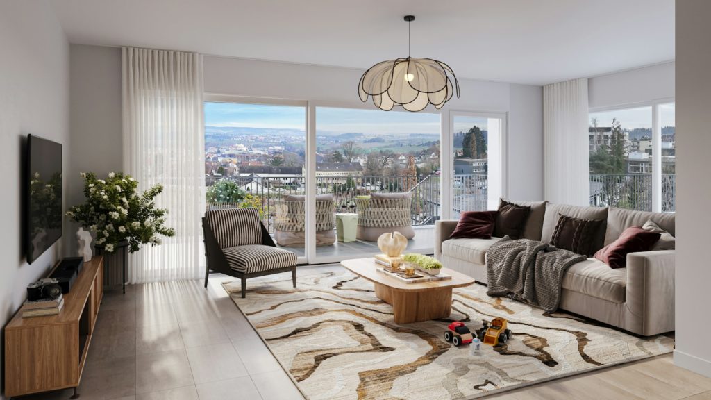 puro vivere - Einfamilienhäuser in Dielsdorf - Innen2_REFH_Wohnzimmer