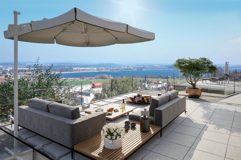 Edle Terrassenwohnungen mit See- und Bergblick - Visualisierung