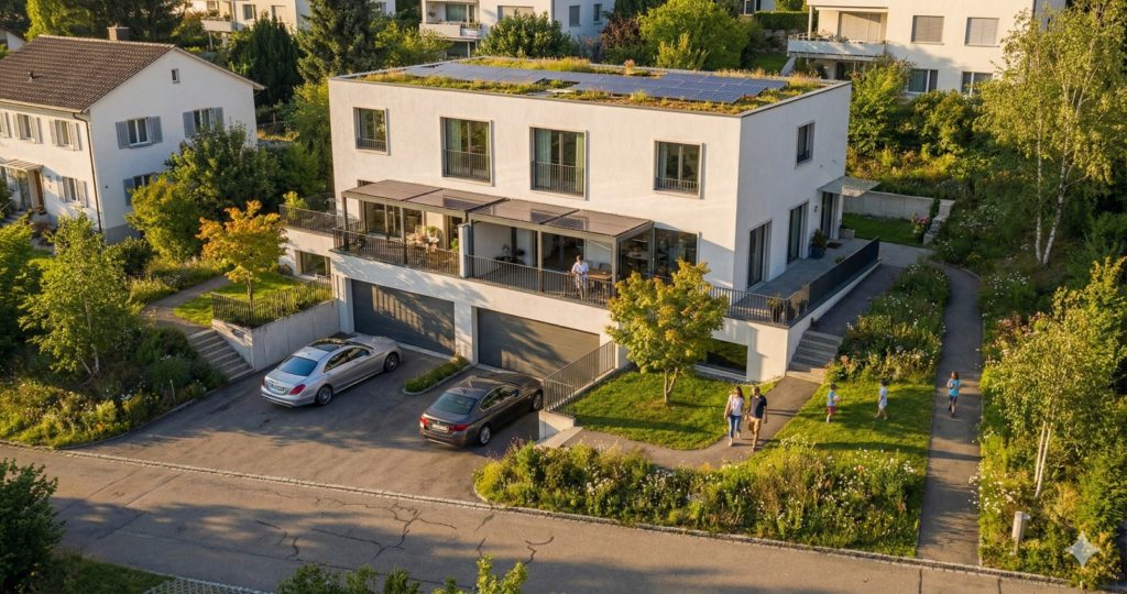 Exklusives Doppeleinfamilienhaus in Pfäffikon ZH - Aussenansicht