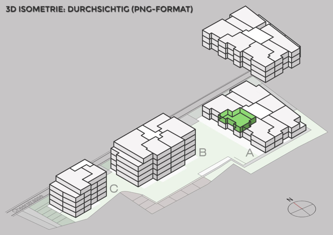3d isometrische projektvisualisierung immobilien