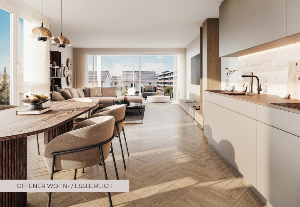 Urbaner Wohnkomfort neu definiert – 4.5 Zimmer mit Südbalkon - Wohnbereich