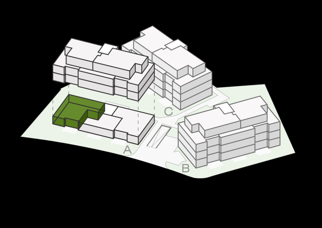visualisierte isometrie von neubauten mit wohnungssegmentierung