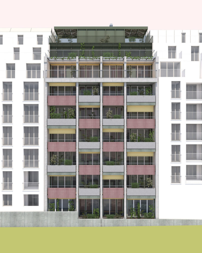 Neubau mit Eigentumswohnungen in Zürich-Oerlikon - 260507_Verkauf_Fassade-sued-scaled