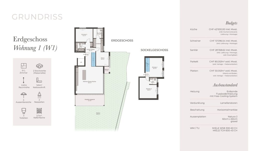 Exklusive 5.5-Zimmer-Maisonette mit 162m2 Garten in Ettingen -  Bild 7