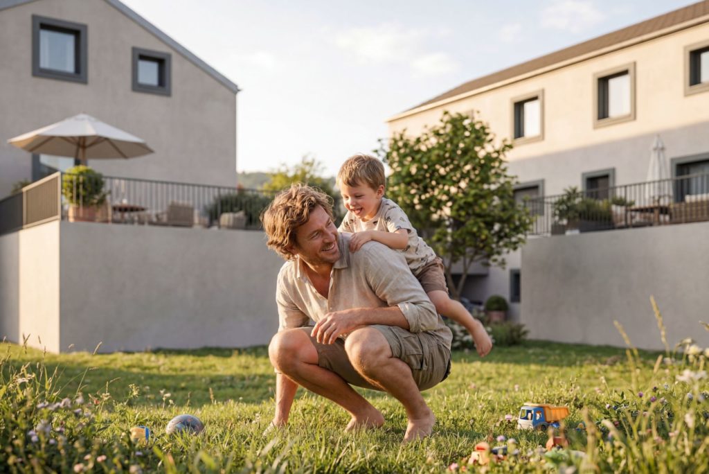 BLUMEN I 4 neue Familienhäuser in Henau SG - Personen Garten