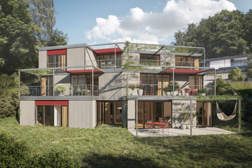 4 exklusive Eigentumswohnungen in Wettswil - 3D Architektur Visualisierung