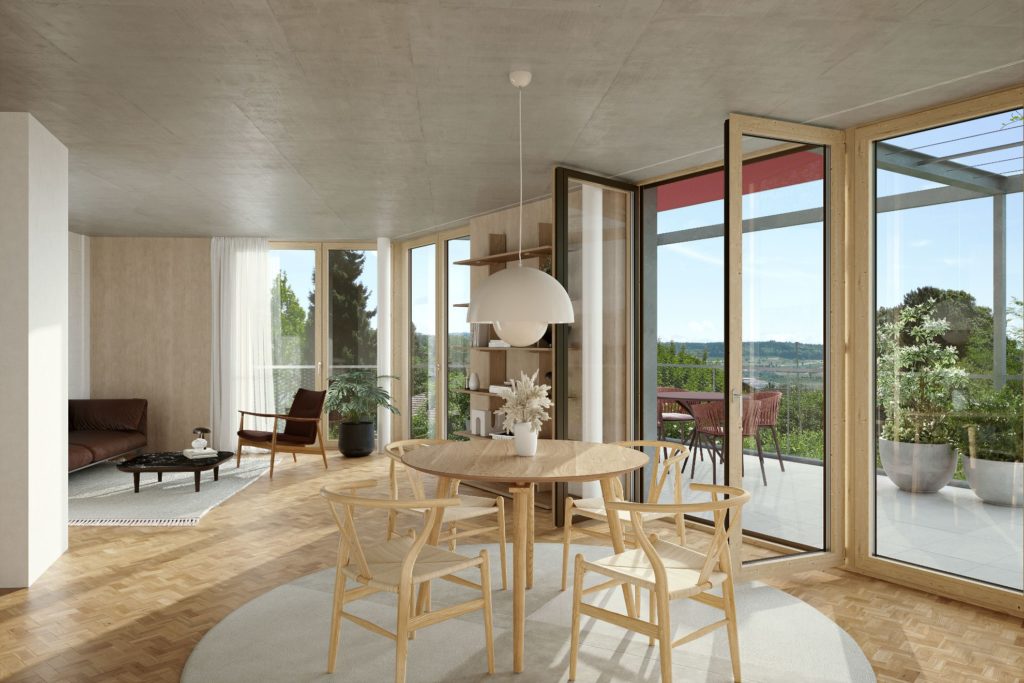 4 exklusive Eigentumswohnungen in Wettswil - 3D Architektur Visualisierung