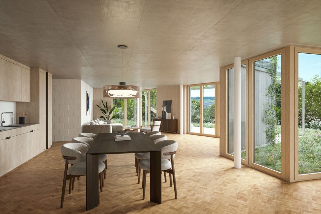 4 exklusive Eigentumswohnungen in Wettswil - 3D Architektur Visualisierung