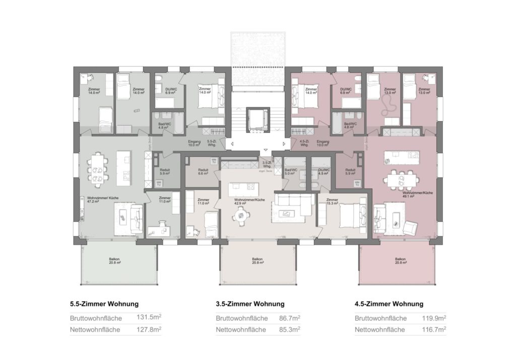 Moderne Eigentumswohnungen in Hombrechtikon - Obergeschoss
