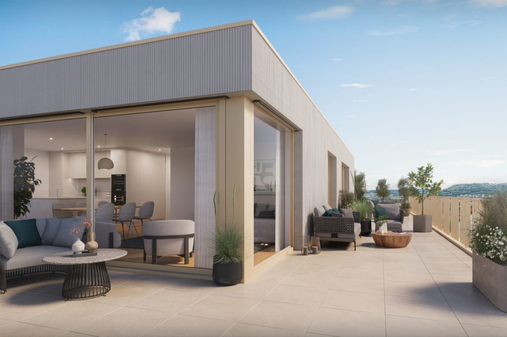 Windisch: Attraktive Eigentumswohnungen - Visualisierung Terrasse
