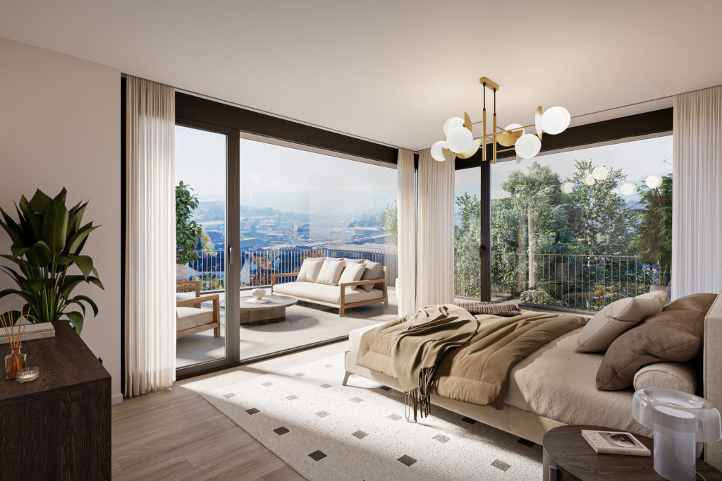 The Six Gardens - Wohnen mit Weitblick - 67f4cdf5f83c2d9f9efb49ea_Zmmer_Attikageschoss_4K