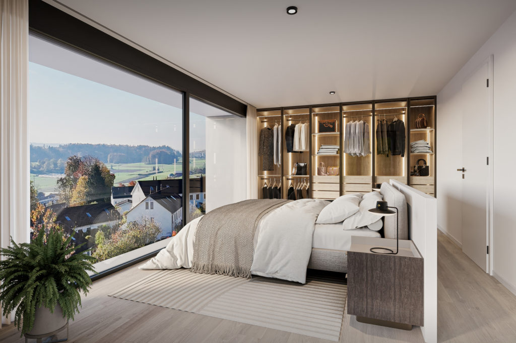 The Six Gardens - Wohnen mit Weitblick - 67f4ce22875e740892fc3f24_Zimmer_Obergeschoss_4K