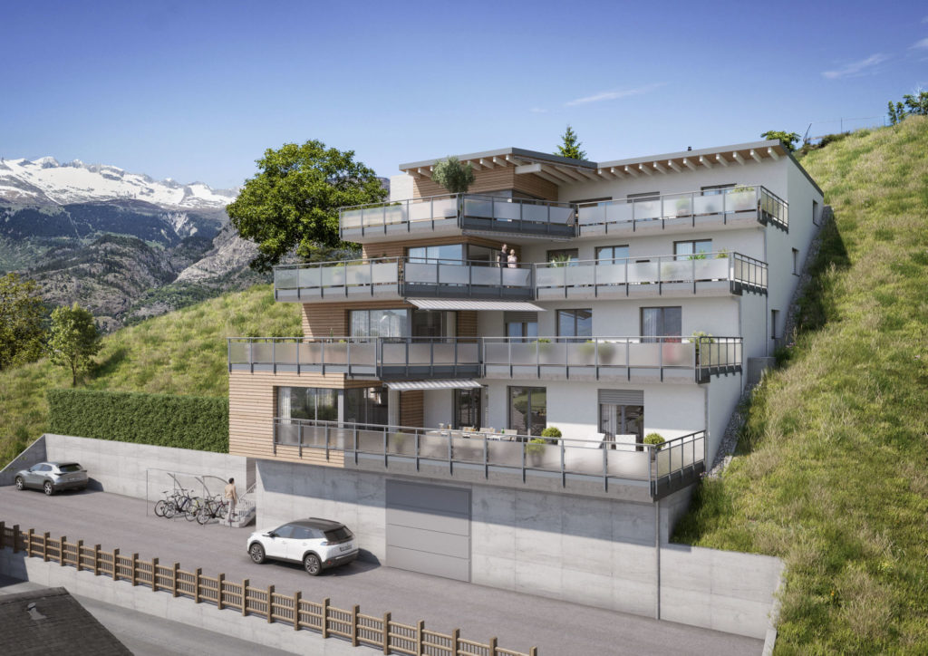 Neubau Terrassen-Wohnungen in Ried-Brig - Swiss Interactive Visualisierung