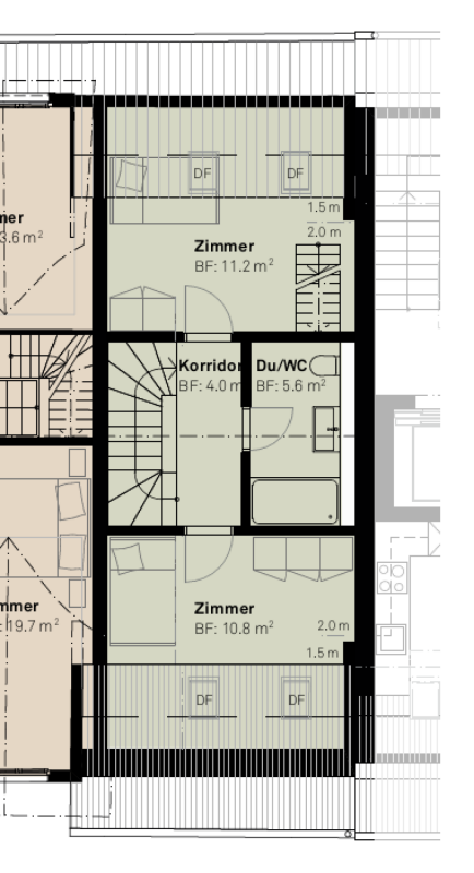 BAUSTART IST ERFOLGT «Dorf Ottikon»: Freiraum und Wohnauswahl in einzigartigem Ensemble - 1. Dachgeschoss
